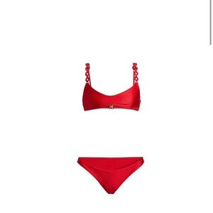 Zimmermann Red Bikini with Diamond Trim